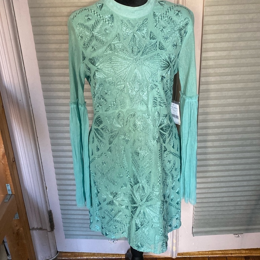 Free People Mint Green Lace Dress